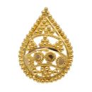22ct Yellow Gold Patterned Pear Shape Nose Stud