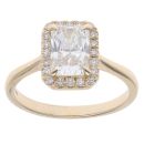 9ct Yellow Gold 1.75ct Radiant And Brilliant Cut Lab Grown Diamond Cluster Ring
