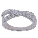 18ct white Gold 0.95ct Brilliant Cut Diamond Crossover Ring