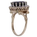 9ct Yellow Gold 0.05ct Diamond and Sapphire Cluster Ring