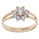 9ct Yellow Gold Cubic Zirconia Cluster Ring
