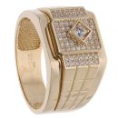 14ct Yellow Gold Cubic Zirconia Signet Ring