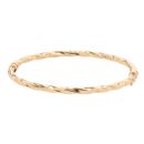 9ct Yellow Gold Twist Patterned Hinged Bangle