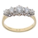 18ct Yellow Gold 1.22ct Brilliant Cut Diamond Five Stone Ring