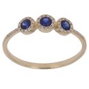 18ct Yellow Gold 0.20ct Diamond and Sapphire Cluster Ring