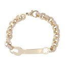 9ct Yellow Gold Cubic Zirconia Spanner Belcher Bracelet 6"