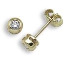 9ct Yellow Gold 0.20ct Diamond Rubover Earrings