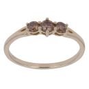 9ct Yellow Gold 0.35ct Round Brilliant Cut Brown Diamond Trilogy Ring