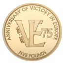2020 The 75th Anniversary of VE Day 5 Pounds Tristan Da Cunha Coin Proof Boxed