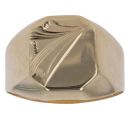 14ct Yellow Gold Octagon Patterned Signet Ring
