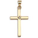 9ct Yellow Gold 0.05ct Diamond Cross