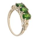 9ct Yellow Gold Three Stone Diopside Ring