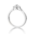 9ct White Gold 0.20ct Natural Diamond Double Halo Pear Twist B And Ring