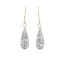 9ct Yellow Gold Crystalique Teardrop Drop Earrings