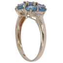 9ct Yellow Gold 0.02ct Diamond and Blue Topaz Cluster Ring