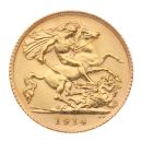 1914 George V Large Head UK Half Sovereign Coin