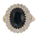 9ct Yellow Gold 0.12ct Diamond and Sapphire Cluster Ring