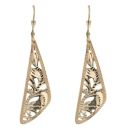 14ct Yellow Gold Patterned Drop Earrings