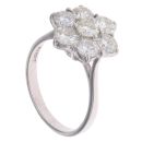 18ct White Gold 2.25ct Diamond Daisy Cluster Ring