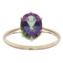 9ct Yellow Gold Mystic Topaz Single Stone Ring