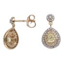 9ct Yellow Gold 1.00ct Brilliant and Pear Cut Diamond Earrings