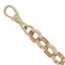 9ct Yellow Gold Patterned and Plain Belcher Bracelet 8.5"
