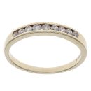 9ct Yellow Gold 0.25ct Brilliant Cut Diamond Half Eternity Ring