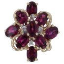 9ct Yellow Gold 0.04ct Diamond and Purple Garnet Fancy Ring