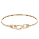 9ct Yellow Gold Square Hinged Bangle