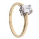 18ct Yellow Gold 0.75ct Emerald Cut Diamond Solitaire Ring