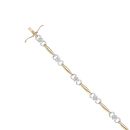 9ct Yellow and White Gold 0.05ct Diamond Fancy Bracelet 7"