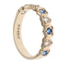 9ct Yellow Gold Created Sapphire And Cubic Zirconia Ring