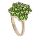 9ct Yellow Gold Diopside Cluster Ring