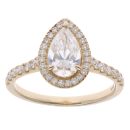 9ct Yellow Gold 1.75ct Pear And Brilliant Cut Lab Grown Diamond Cluster Ring