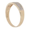 9ct Yellow Gold 0.25ct Brilliant Cut Diamond Three Row Ring