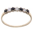 9ct Yellow Gold Sapphire and Cubic Zirconia Eternity Ring
