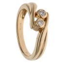 18ct Yellow Gold 0.08ct Diamond Two Stone Ring