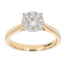 18ct Yellow Gold 0.50ct Diamond Cluster Ring