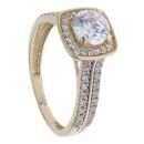9ct Yellow Gold Cubic Zirconia Cluster Ring