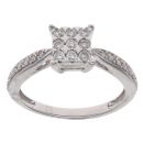 9ct White Gold 0.20ct Diamond Cluster Ring