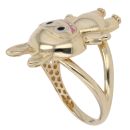 14ct Yellow Gold Plain Bunny Ring