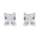 Silver Cubic Zirconia Stud Earrings By Icesia