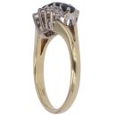 18ct Yellow Gold 0.25ct Diamond and Sapphire Three Row Cluster Ring