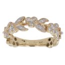 9ct Yellow Gold 0.30ct Diamond Foliate Band Ring