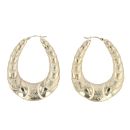 9ct Yellow Gold Patterned Creole Earrings