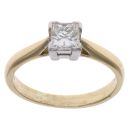 18ct Yellow Gold 0.51ct Princess Cut Diamond Solitaire Ring