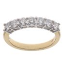 18ct Yellow Gold 1.00ct Brilliant Cut Diamond Seven Stone Eternity Ring