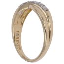 18ct Yellow Gold 0.28ct Flower Cut Diamond Crossover Ring