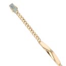 14ct Yellow Gold Monaco Classic Blue Pave Lock ID Bracelet 5.5"