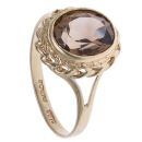 9ct Yellow Gold Smoky Quartz Single Stone Ring